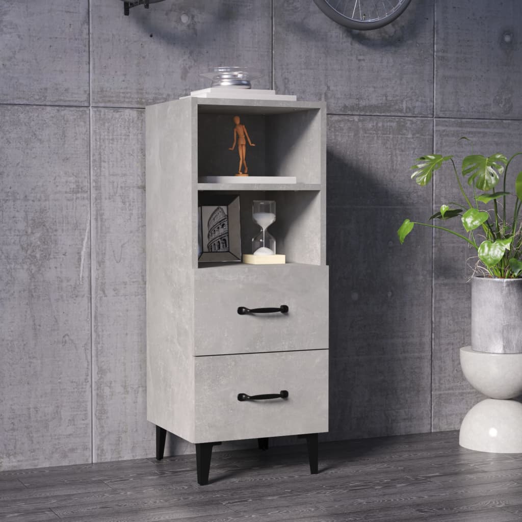 Sideboard Concrete Grey 34.5x34x90 cm Engineered Wood - Merlin Deals