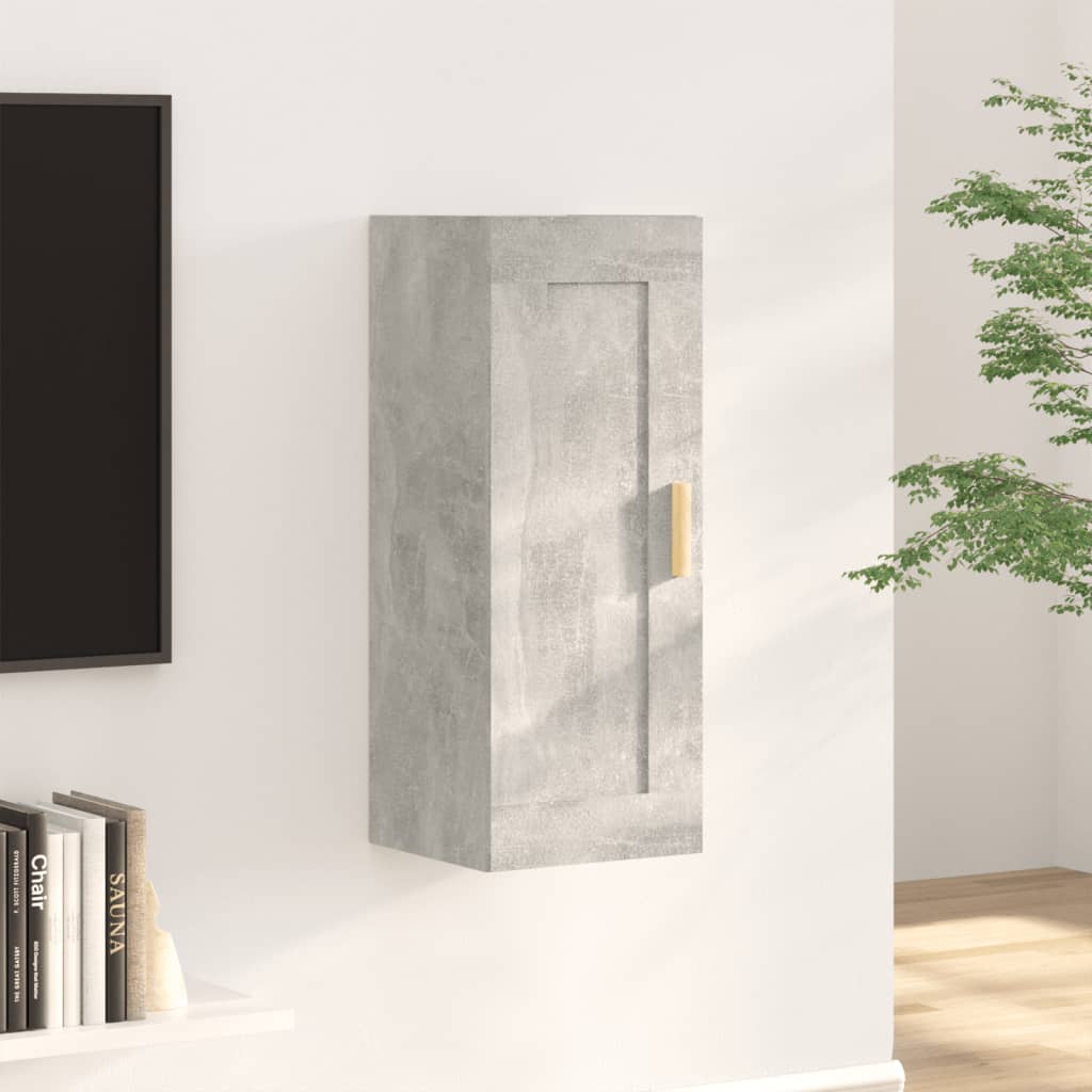 Wall Cabinet Concrete Grey 35x34x90 cm Engineered Wood - Unbeatable Bargains