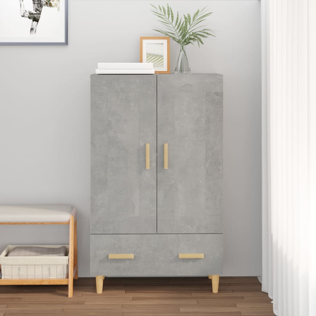 Highboard Concrete Grey 70x31x115 cm Engineered Wood - Sid & Sam