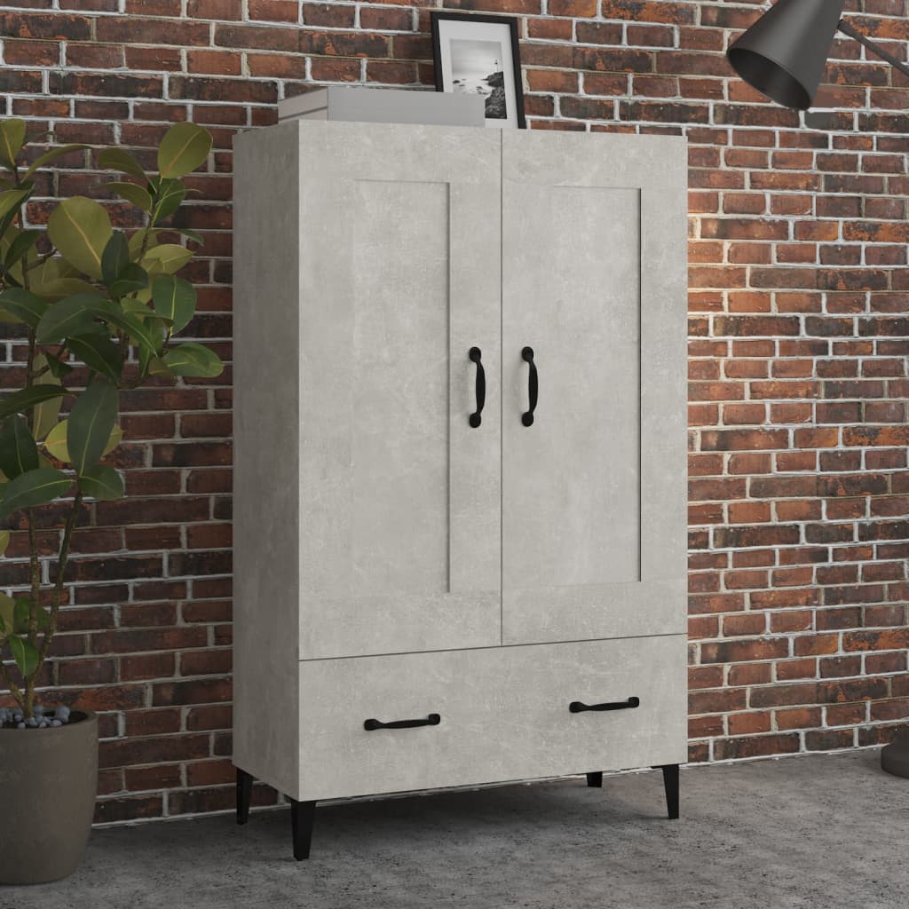 Highboard Concrete Grey 70x31x115 cm Engineered Wood - Sid & Sam
