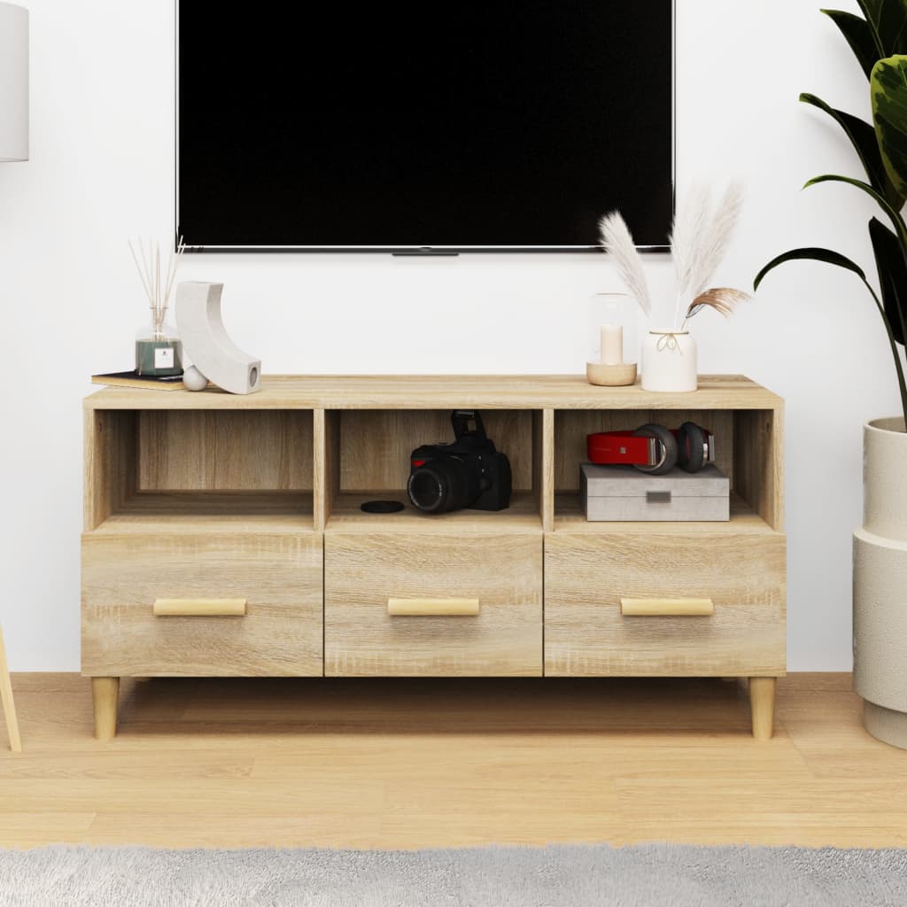 TV Cabinet Sonoma Oak 102x36x50 cm Engineered Wood - Tyrell & Tyrell