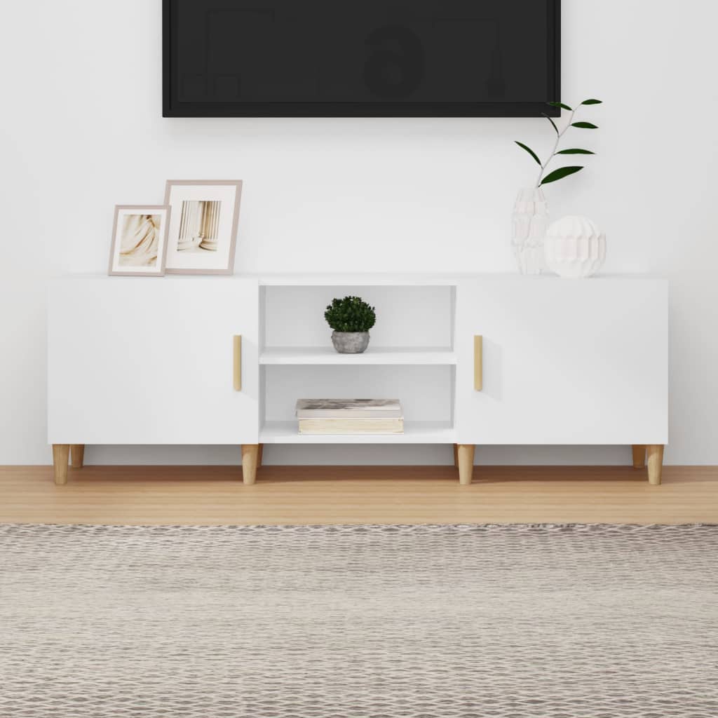 TV Cabinet White 150x30x50 cm Engineered Wood - All Things Good