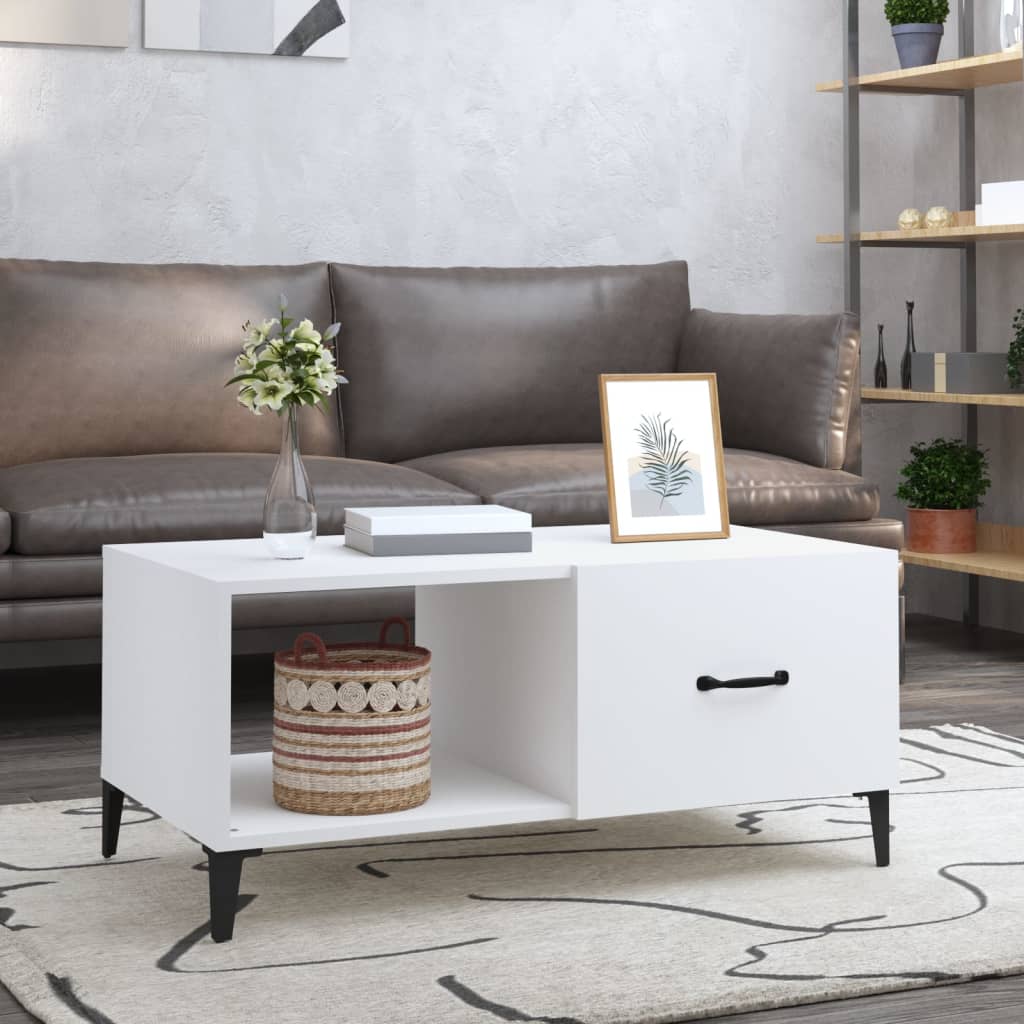 Coffee Table White 90x50x40 cm Engineered Wood - Unbeatable Bargains