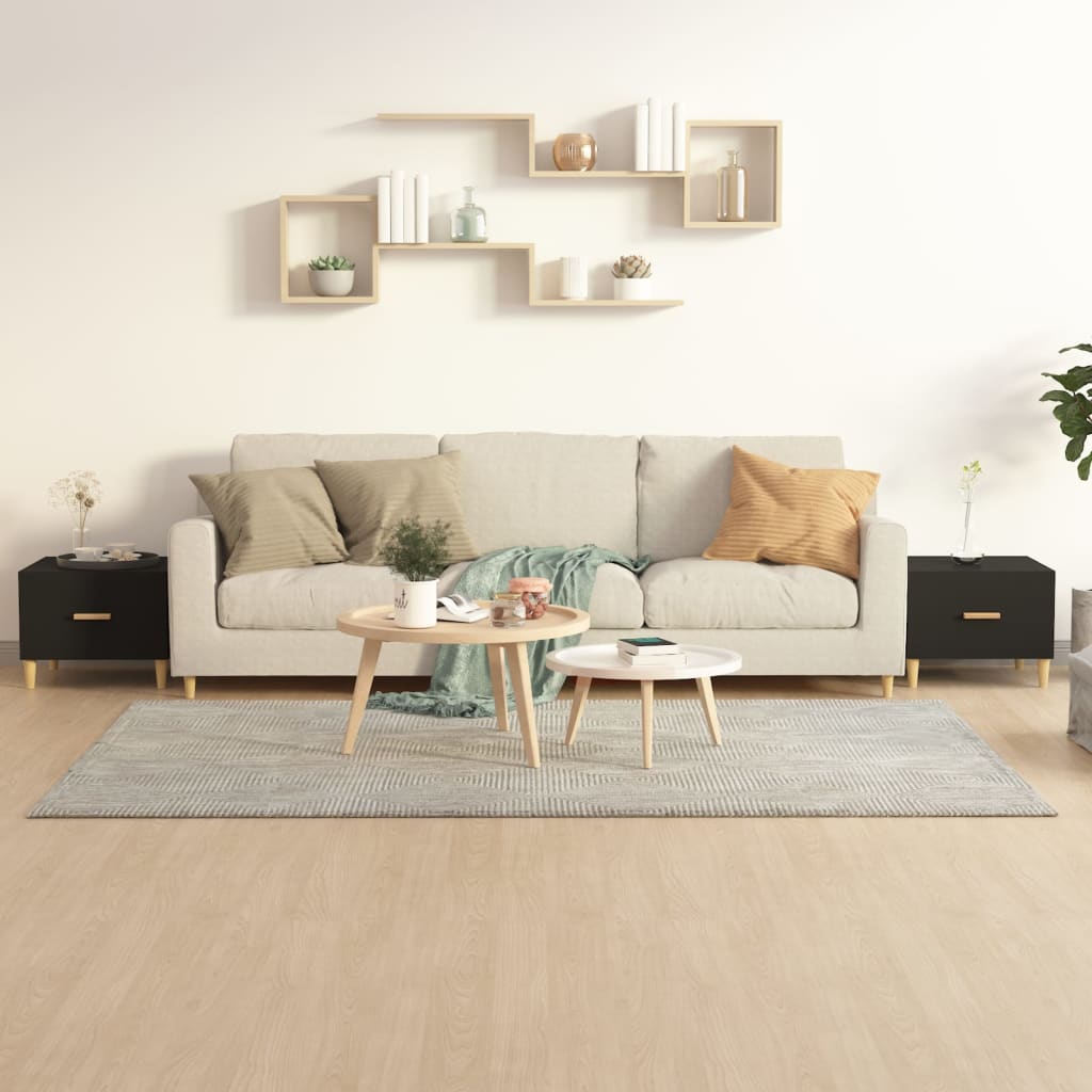 Coffee Tables 2 pcs Black 50x50x40 cm Engineered Wood - Merkel Designers