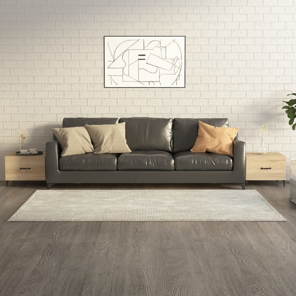Coffee Table with Metal Legs 2 pcs Sonoma Oak 50x50x40 cm - Decor Base