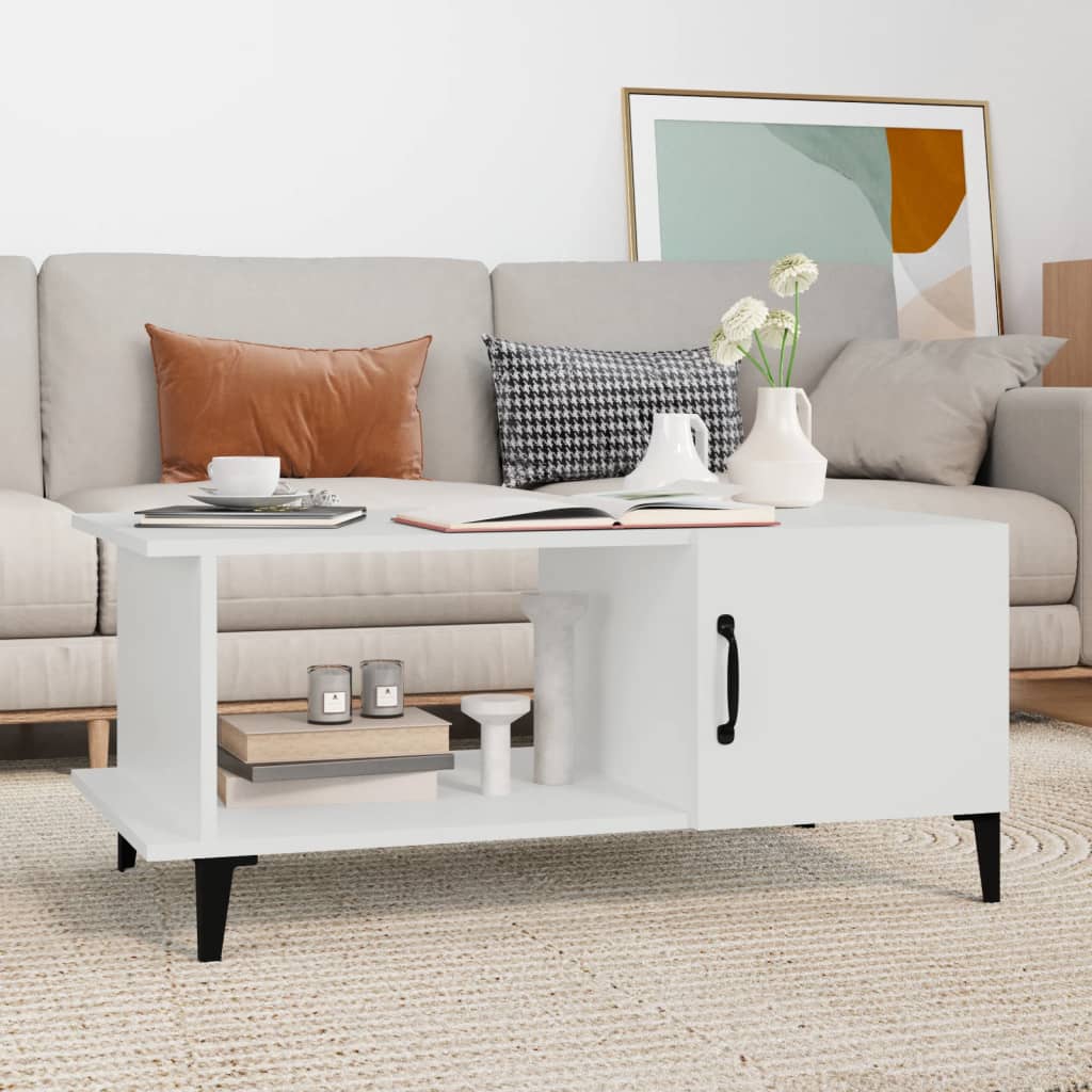 Coffee Table White 90x50x40 cm Engineered Wood - Unbeatable Bargains