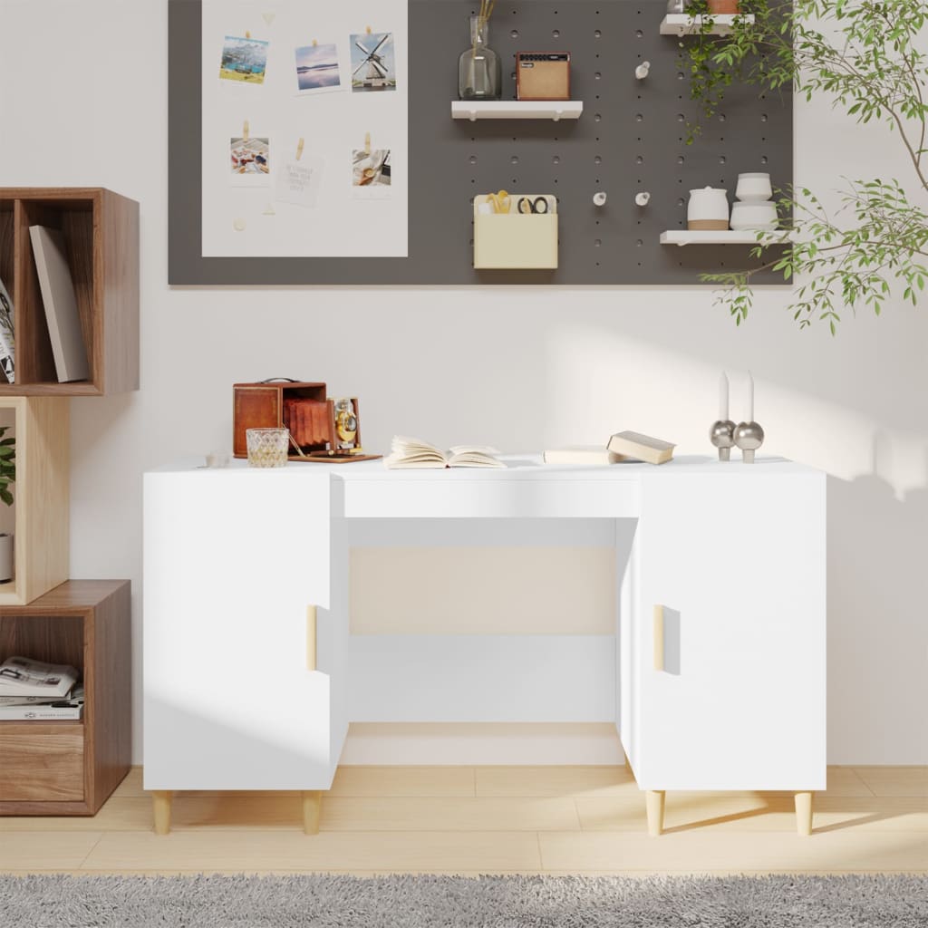 Desk White 140x50x75 cm Engineered Wood - Style and Chic