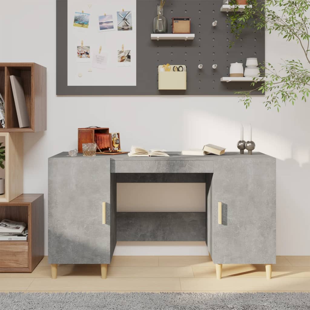 Desk Concrete Grey 140x50x75 cm Engineered Wood - Sid & Sam