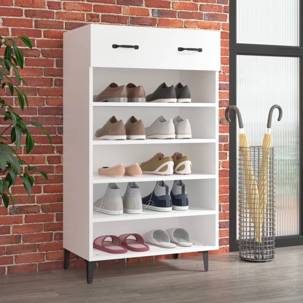 Shoe Cabinet White 60x35x105 cm Engineered Wood - R and M Furniture