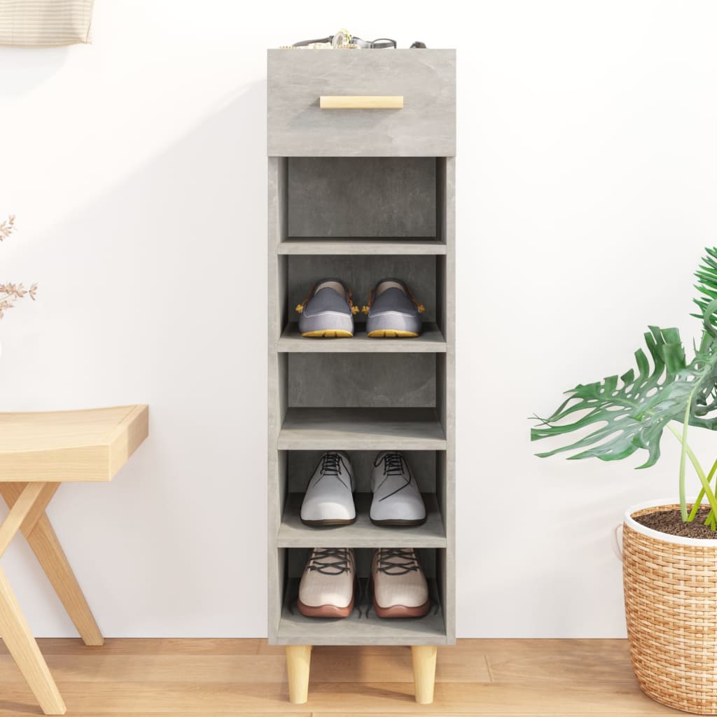 Shoe Cabinet Concrete Grey 30x35x105 cm Engineered Wood - Decor Base