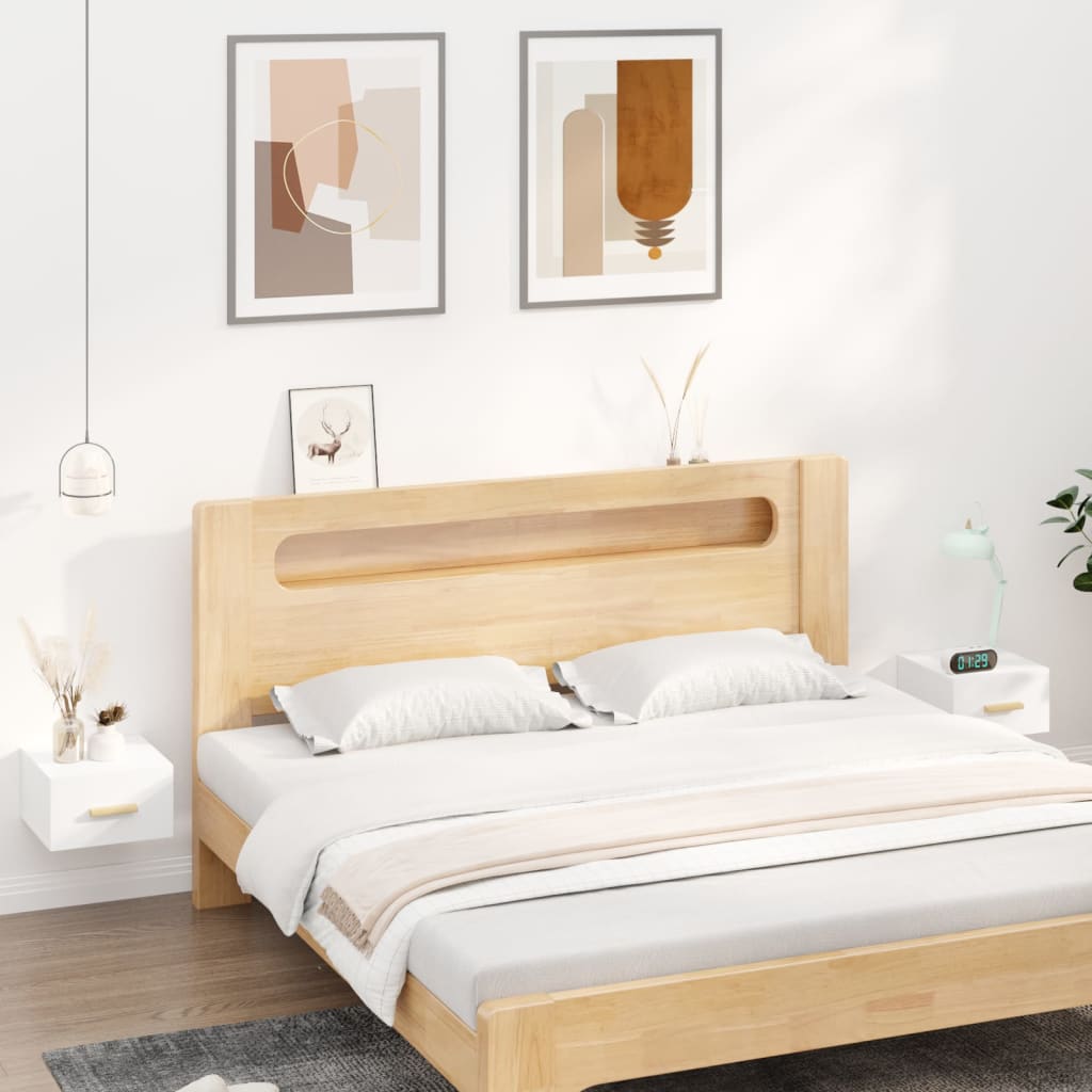 Bedside Table - MERLIN Zoe 2 Piece Nightstand White 35cm - Decor Base
