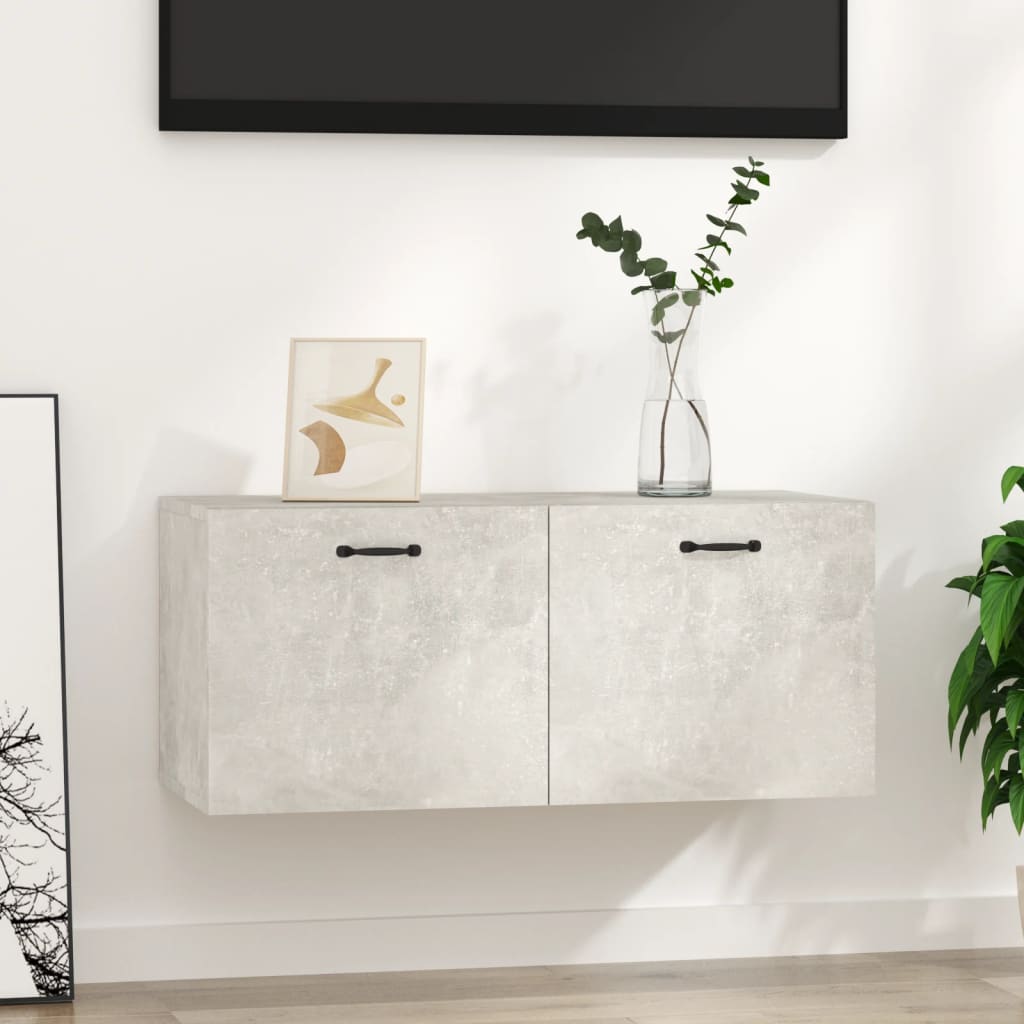 Wall Cabinet Concrete Grey 80x36.5x35 cm Engineered Wood - Discount Dealers