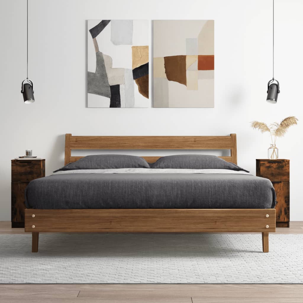 Sideboard Smoked Oak 30x30x70 cm Engineered Wood - Sid & Sam