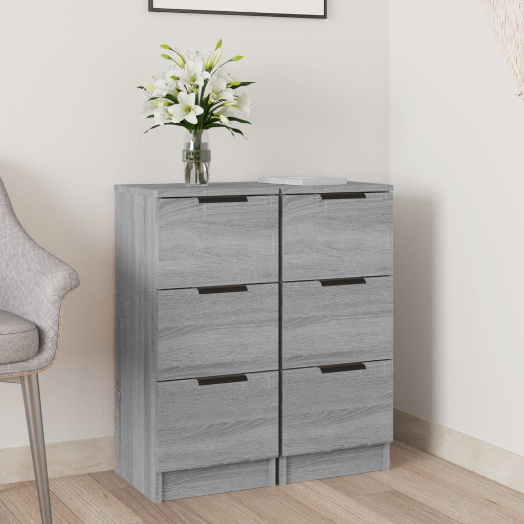 Sideboards 2 pcs Grey Sonoma 30x30x70 cm Engineered Wood - Brittle & Co