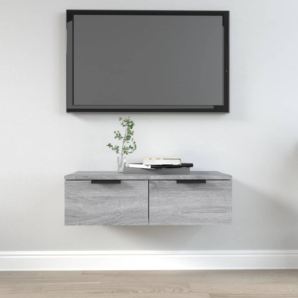 Wall Cabinet Grey Sonoma 68x30x20 cm Engineered Wood - Merlin Deals