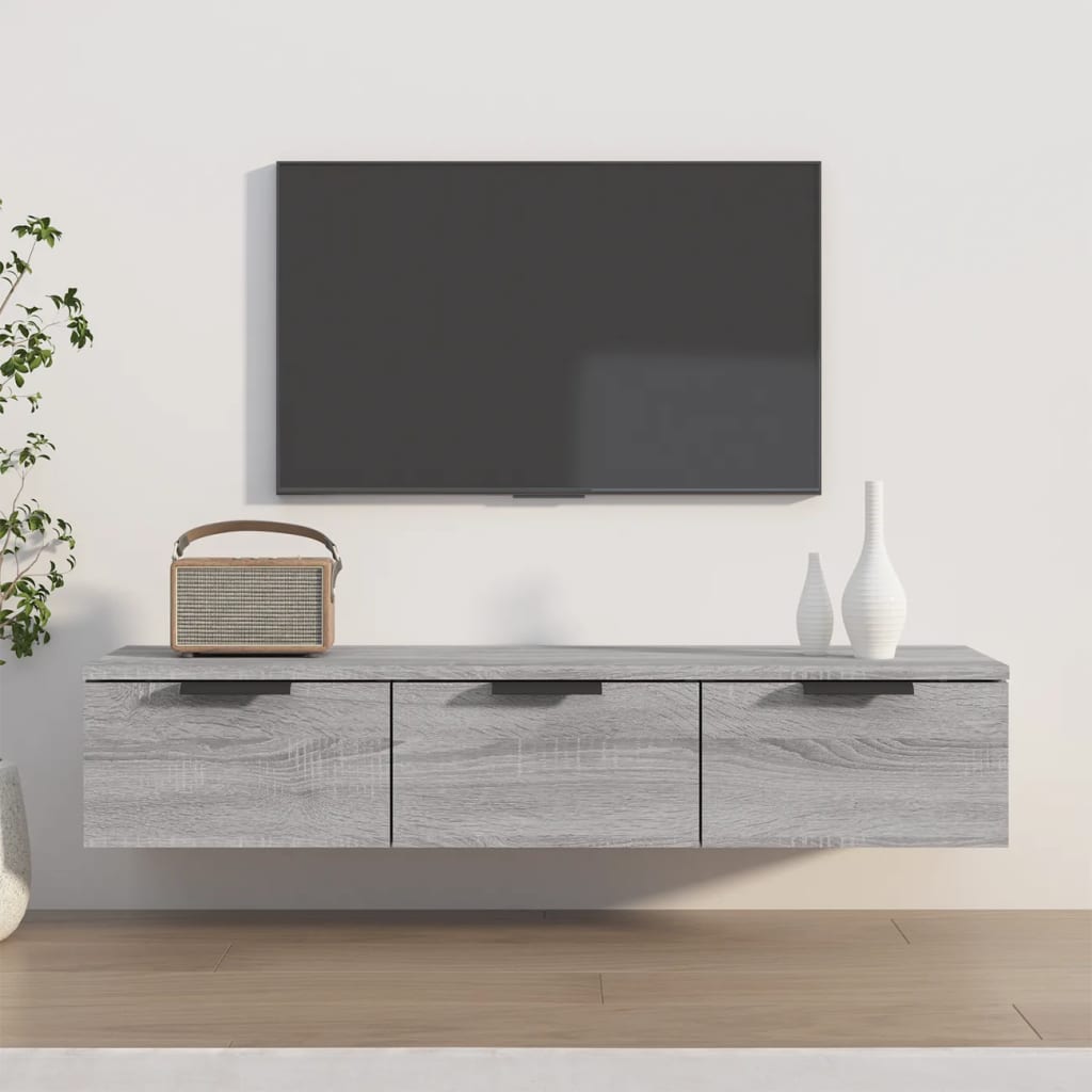 Wall Cabinet Grey Sonoma 102x30x20 cm Engineered Wood - The Home Maker