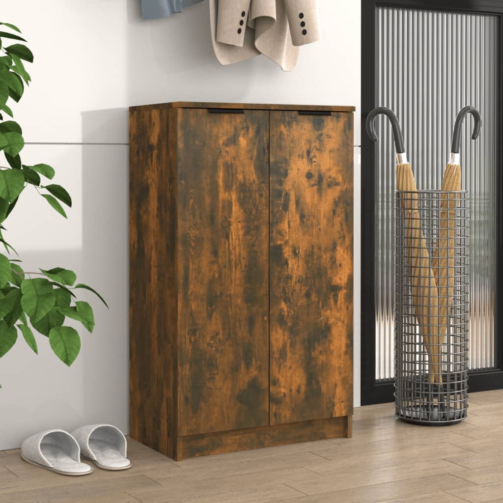 Shoe Cabinet Smoked Oak 59x35x100 cm Engineered Wood - Discount Dealers