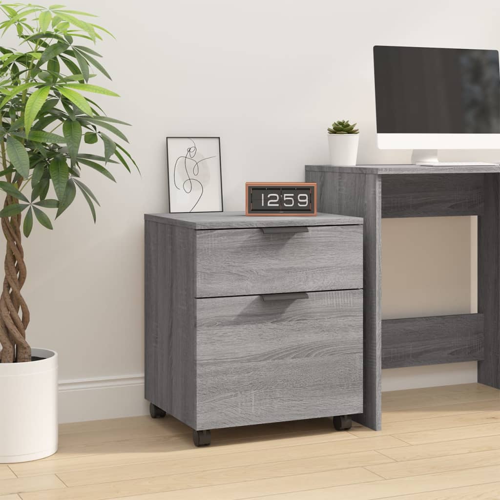 Mobile File Cabinet with Wheels Grey Sonoma 45x38x54 cm Engineered Wood - Sid & Sam