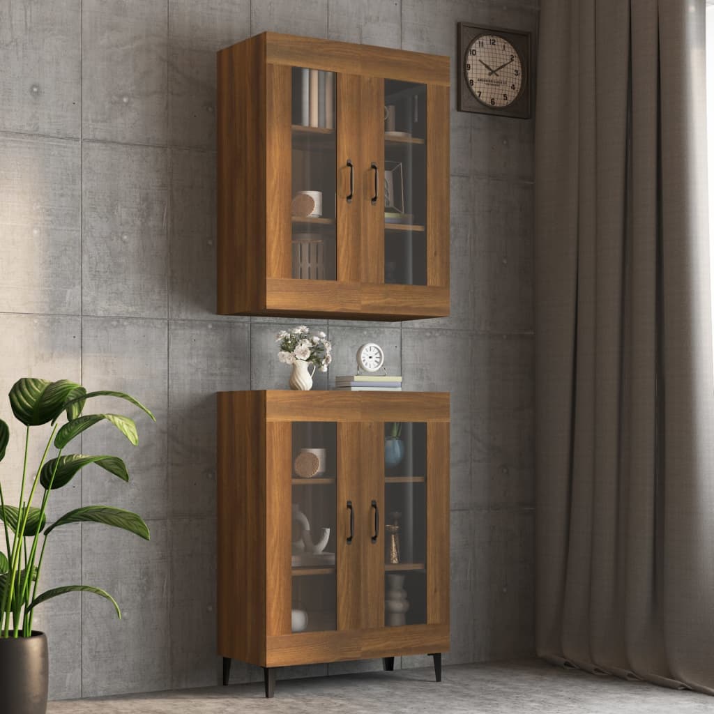 Hanging Wall Cabinet Brown Oak 69.5x34x90 cm - Merkel Designers