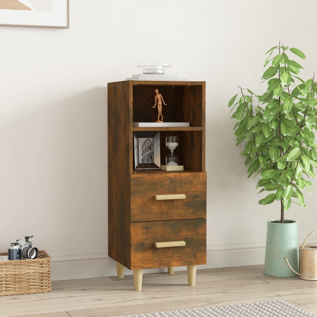 Sideboard Smoked Oak 34.5x34x90 cm Engineered Wood - Unbeatable Bargains