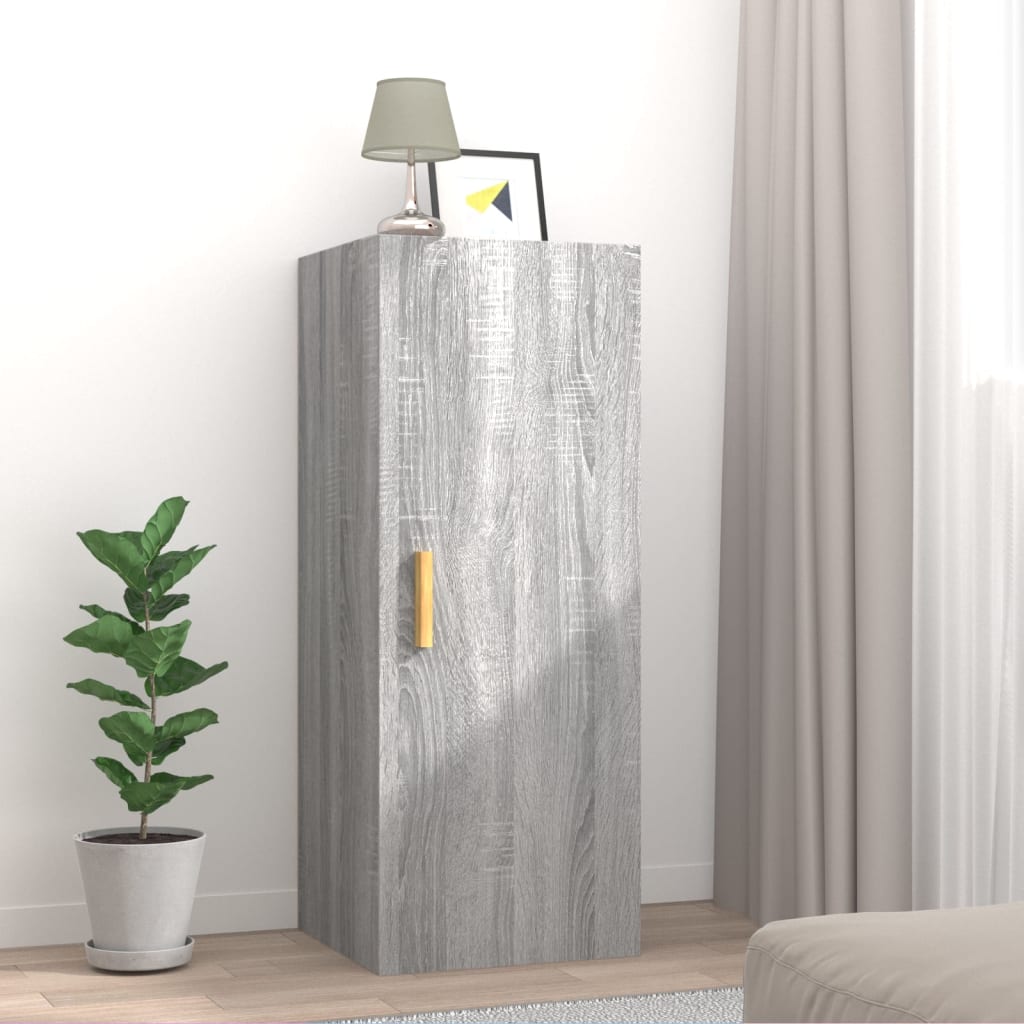 Wall Cabinet Grey Sonoma 34.5x34x90 cm Engineered Wood - R and M Furniture