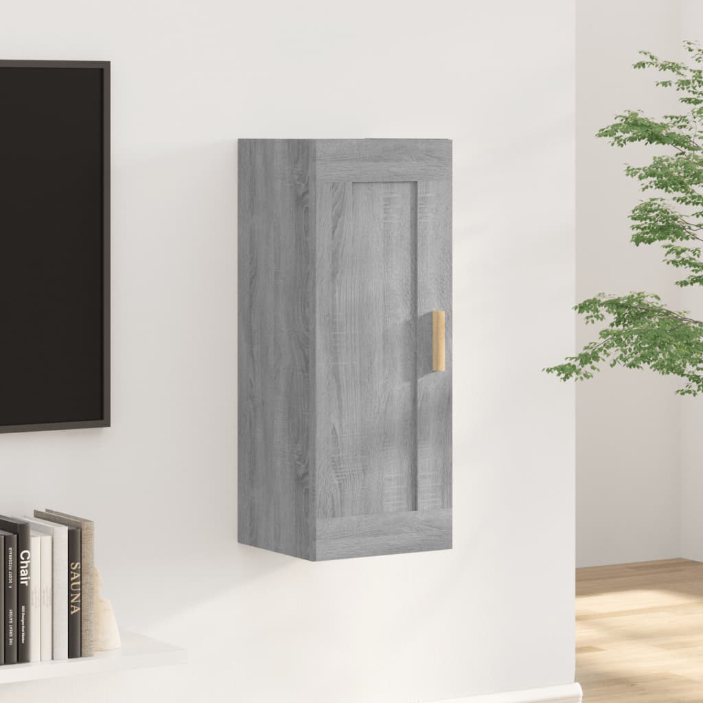 Wall Cabinet Grey Sonoma 35x34x90 cm Engineered Wood - Millennium Furniture