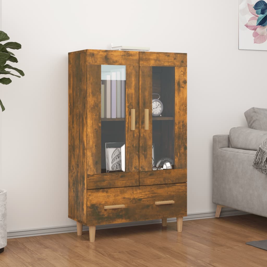 Highboard Smoked Oak 70x31x115 cm Engineered Wood - Merkel Designers