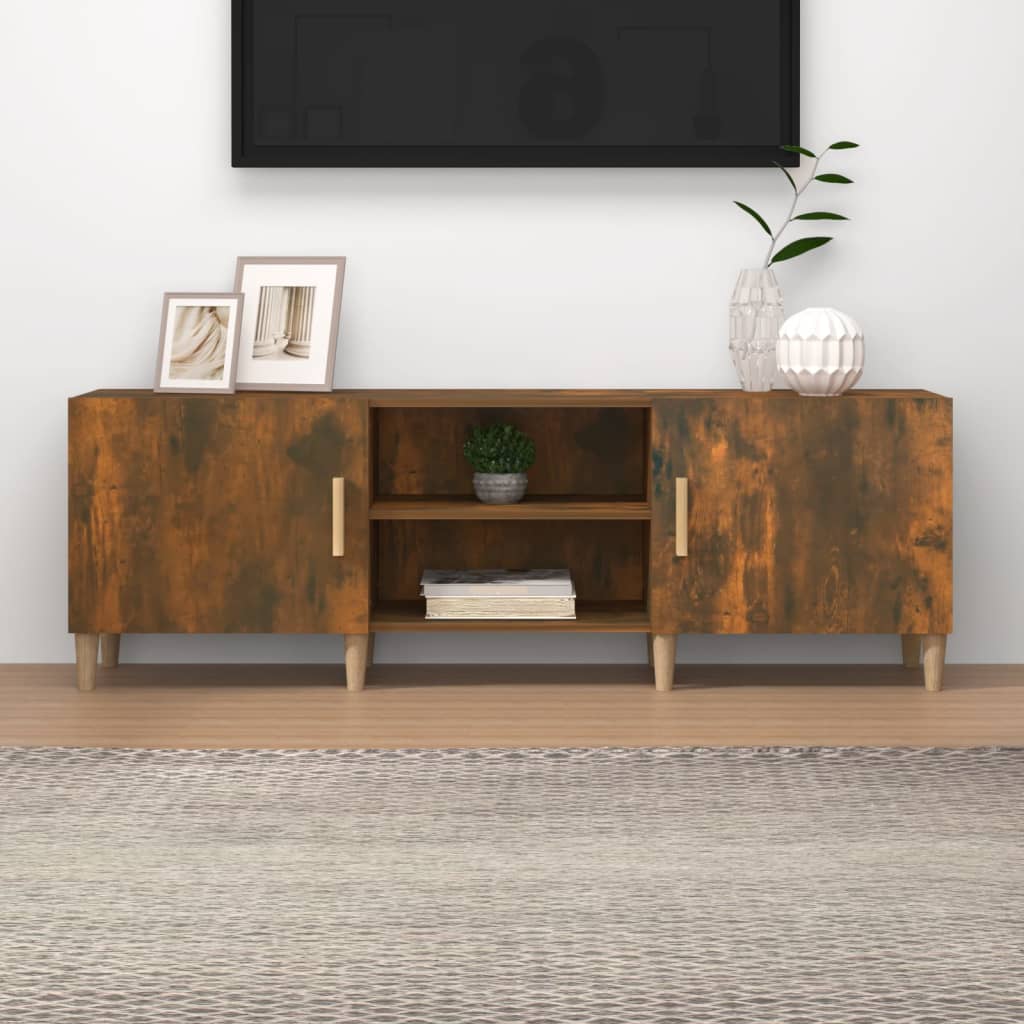 TV Cabinet Smoked Oak 150x30x50 cm Engineered Wood - Discount Dealers
