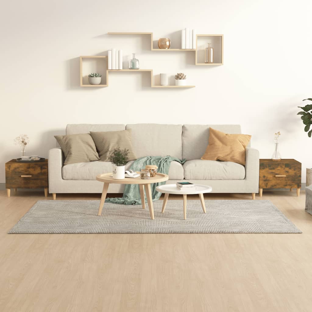 Coffee Tables 2 pcs Smoked Oak 50x50x40 cm Engineered Wood - Sid & Sam