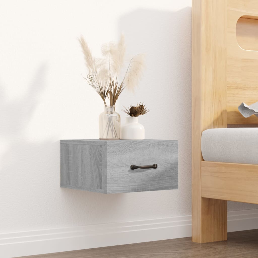 Bedside Table - MERLIN Ivy Nightstand Grey Sonoma 35cm - Casper Homes