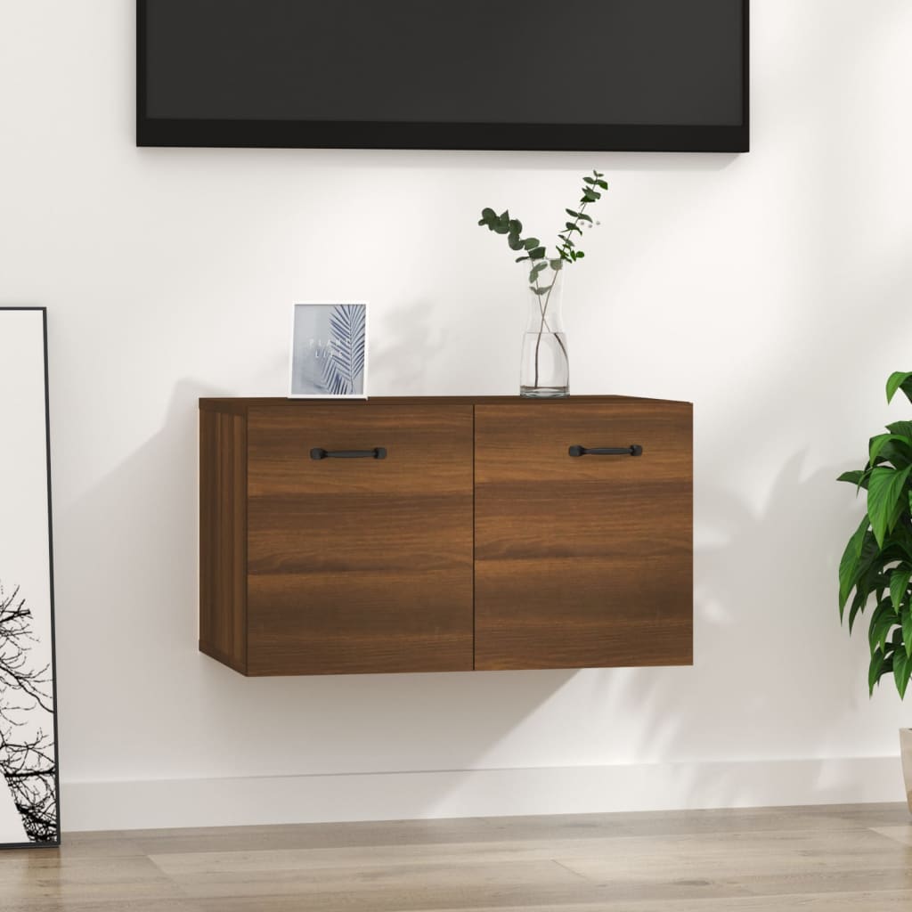 Wall Cabinet Brown Oak 60x36.5x35 cm Engineered Wood - Decor Base