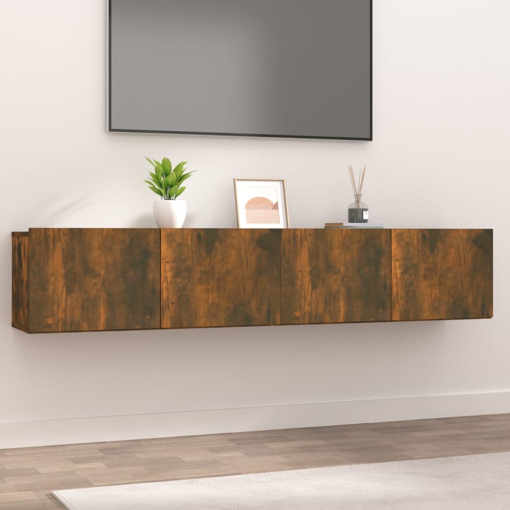 TV Cabinets 2 pcs Smoked Oak 80x30x30 cm Engineered Wood - Casper Homes