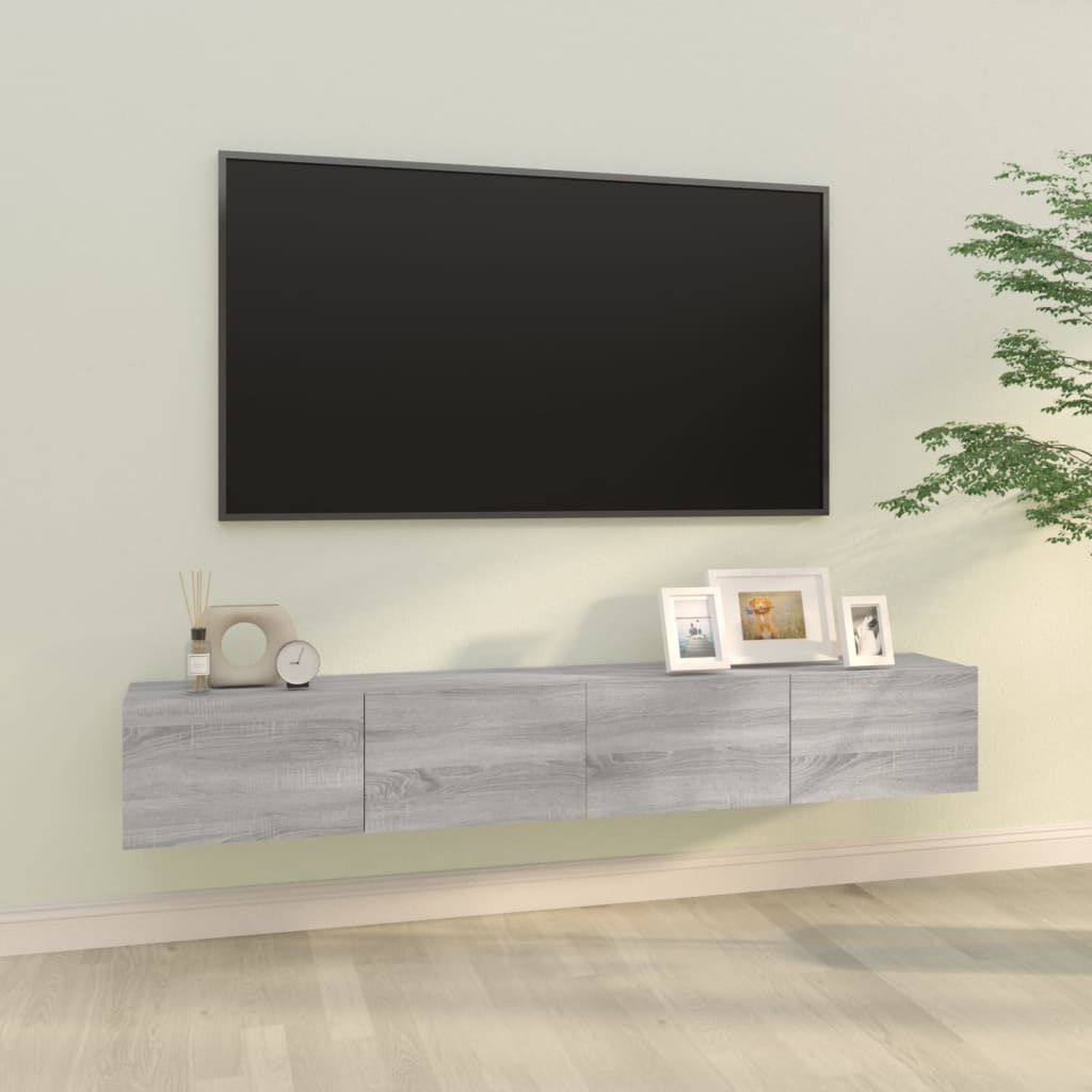 Wall TV Cabinets 2 pcs Grey Sonoma 100x30x30 cm Engineered Wood - Merkel Designers