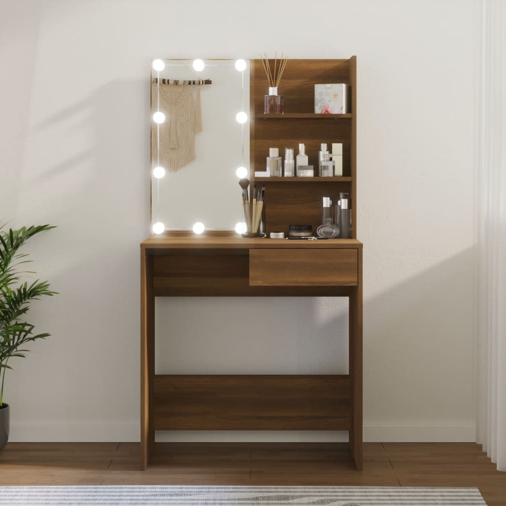 Dressing Table - SETON Dresser Brown Oak 74.5cm - Direct Imports