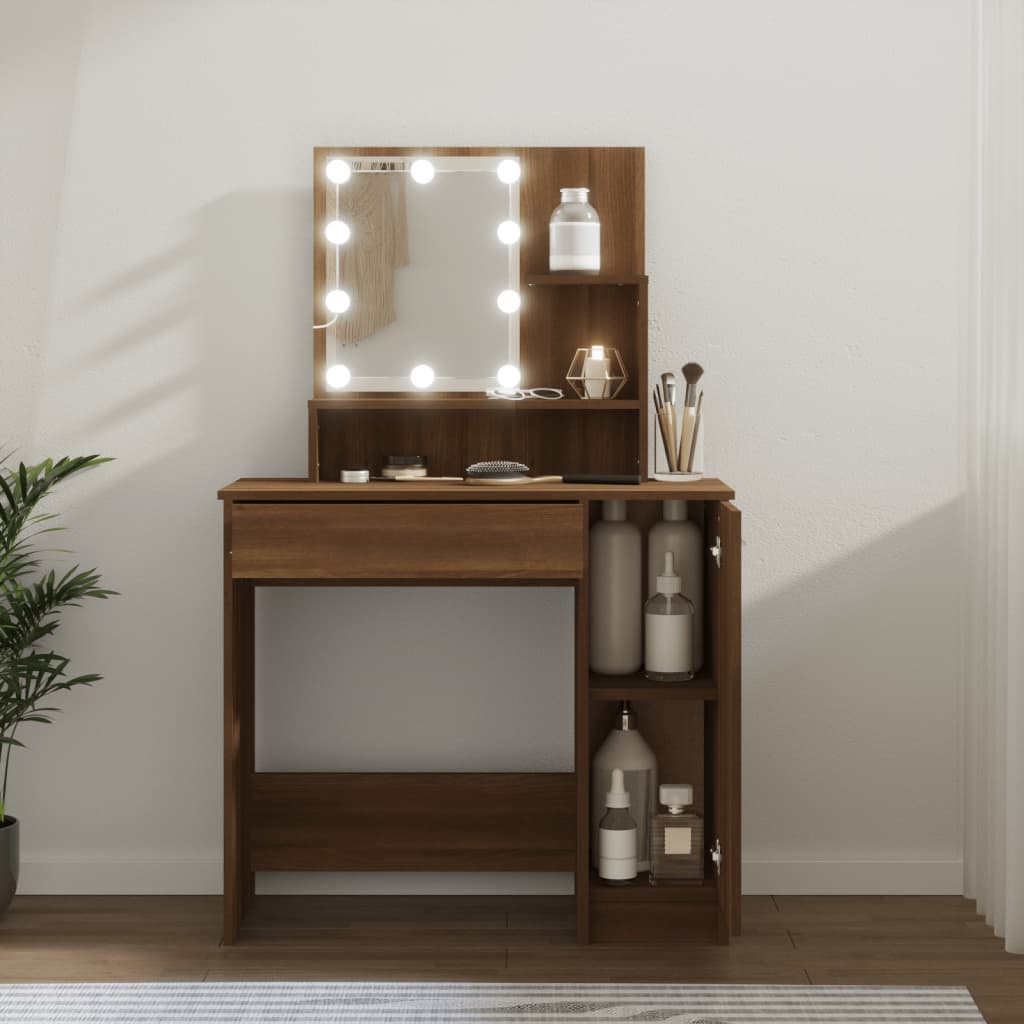Dressing Table - CHENNAI Dresser Brown Oak 86.5cm - Merkel Designers