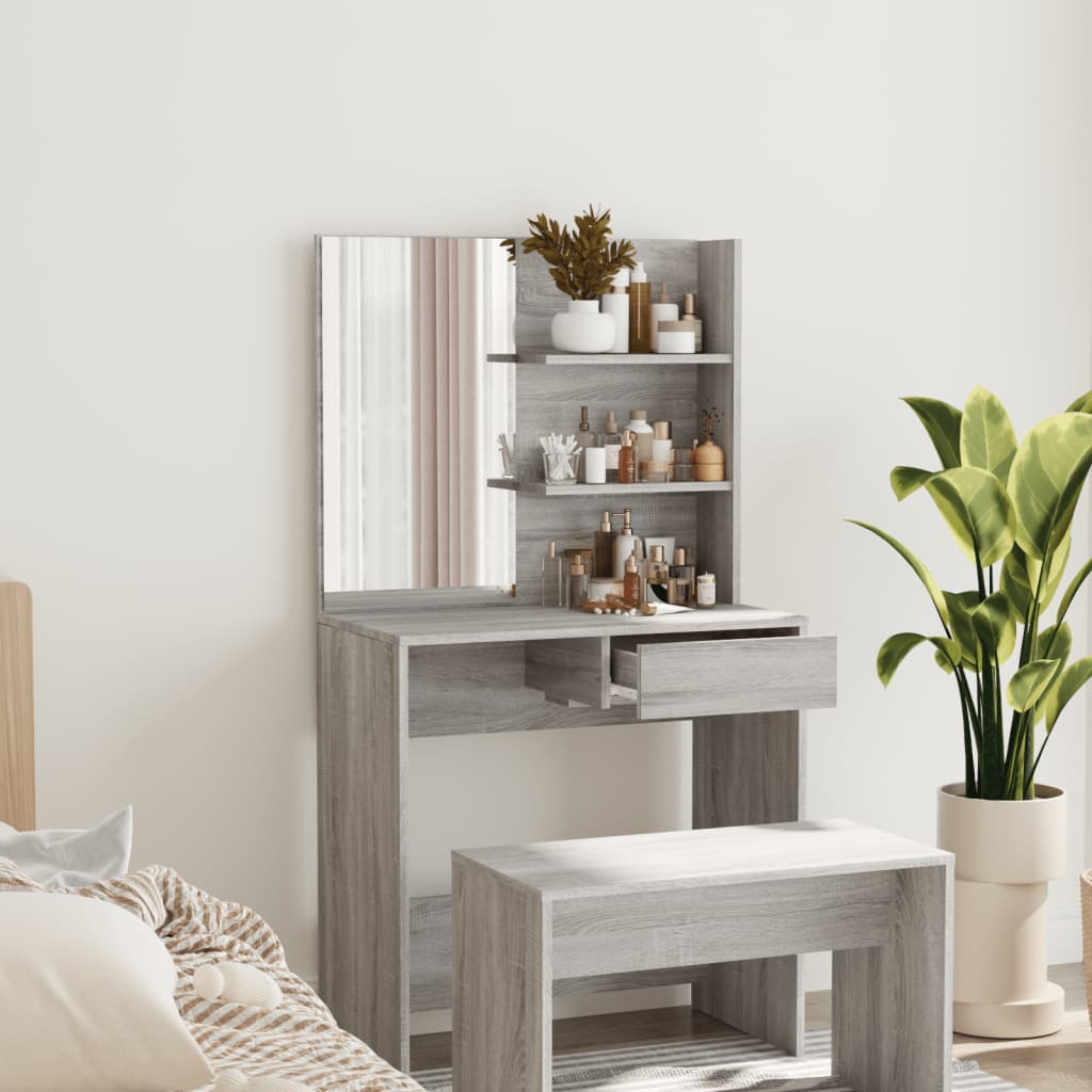 Dressing Table - SHENY Dresser Grey Sonoma 74.5cm - Brittle & Co