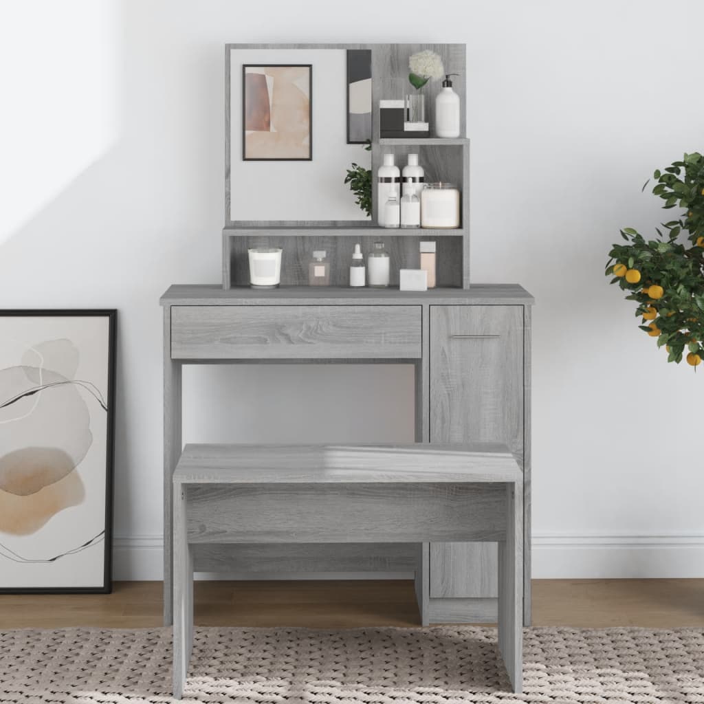 Dressing Table - AMES Dresser Grey Sonoma 86.5cm - Style and Chic