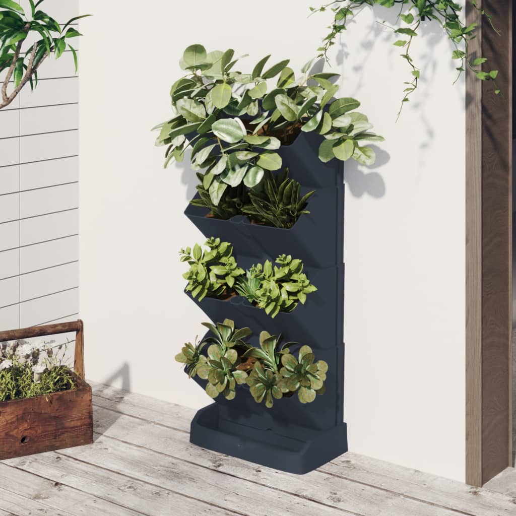 Vertical Garden Plant Set 4 pcs Anthracite Polypropylene - R and M Furniture