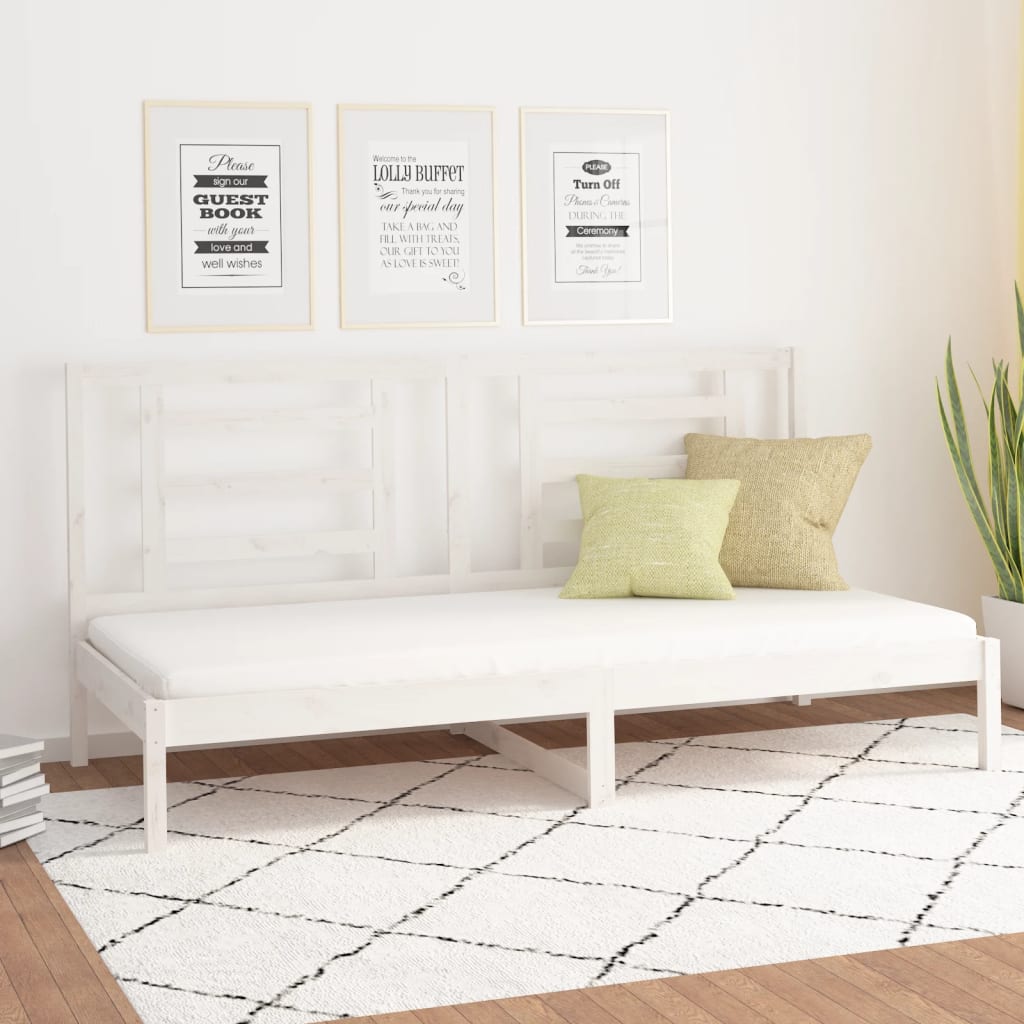 Day Bed White 80x200 cm Solid Wood Pine - Brittle & Co