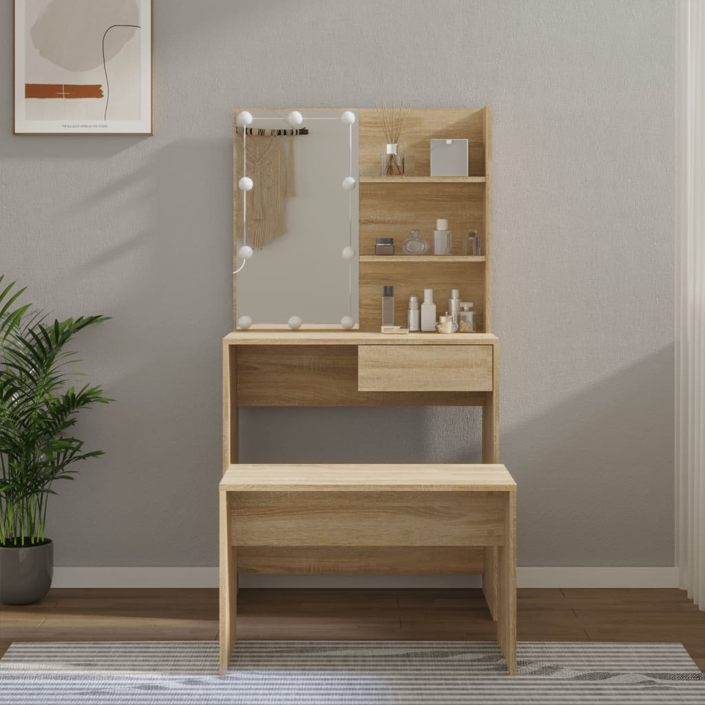 Dressing Table - AVEN Dresser Sonoma Oak 74.5cm - All Things Good