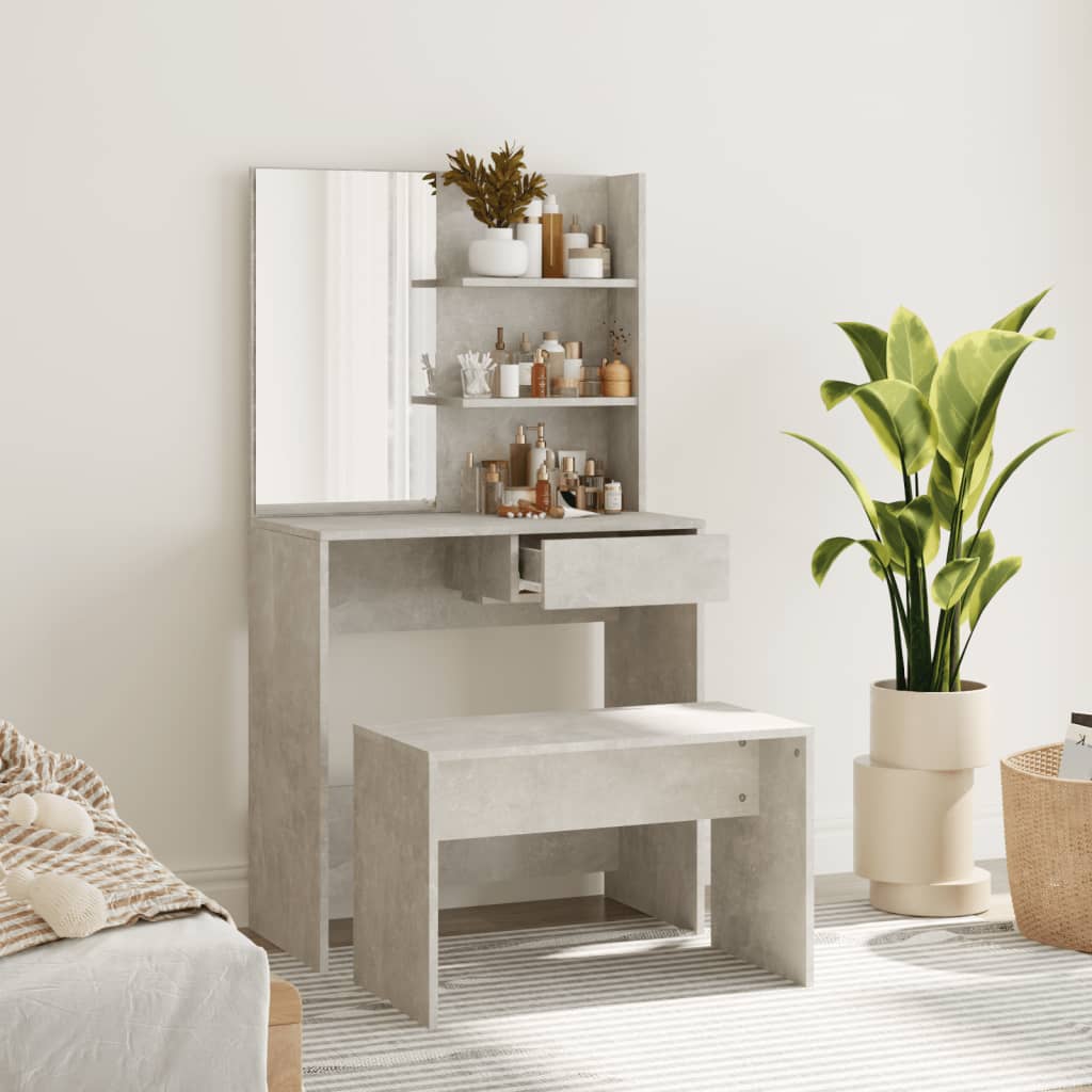 Dressing Table - LISAB Dresser Concrete Grey 74.5cm - Direct Imports