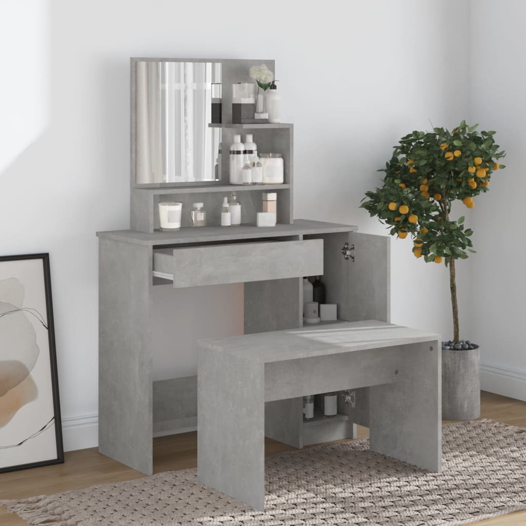 Dressing Table - PRINCE Dresser Concrete Grey 86.5cm - The Home Maker
