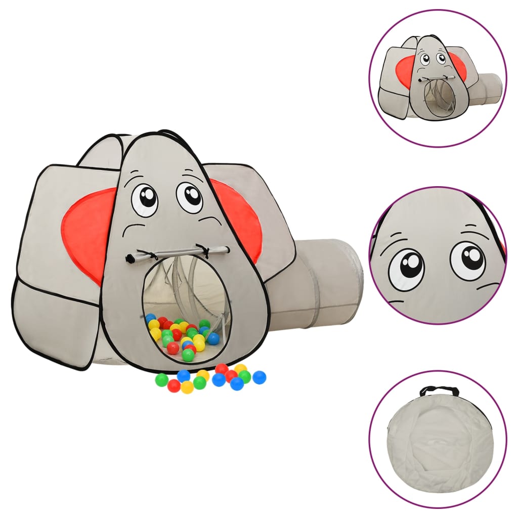 Elephant Children Play Tent Grey 174x86x101 cm - R and M Furniture