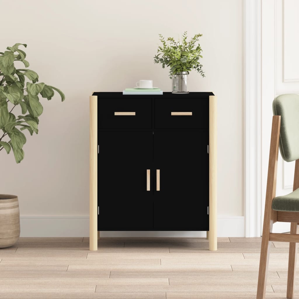 Sideboard Black 62x38x75 cm Engineered Wood - Unbeatable Bargains
