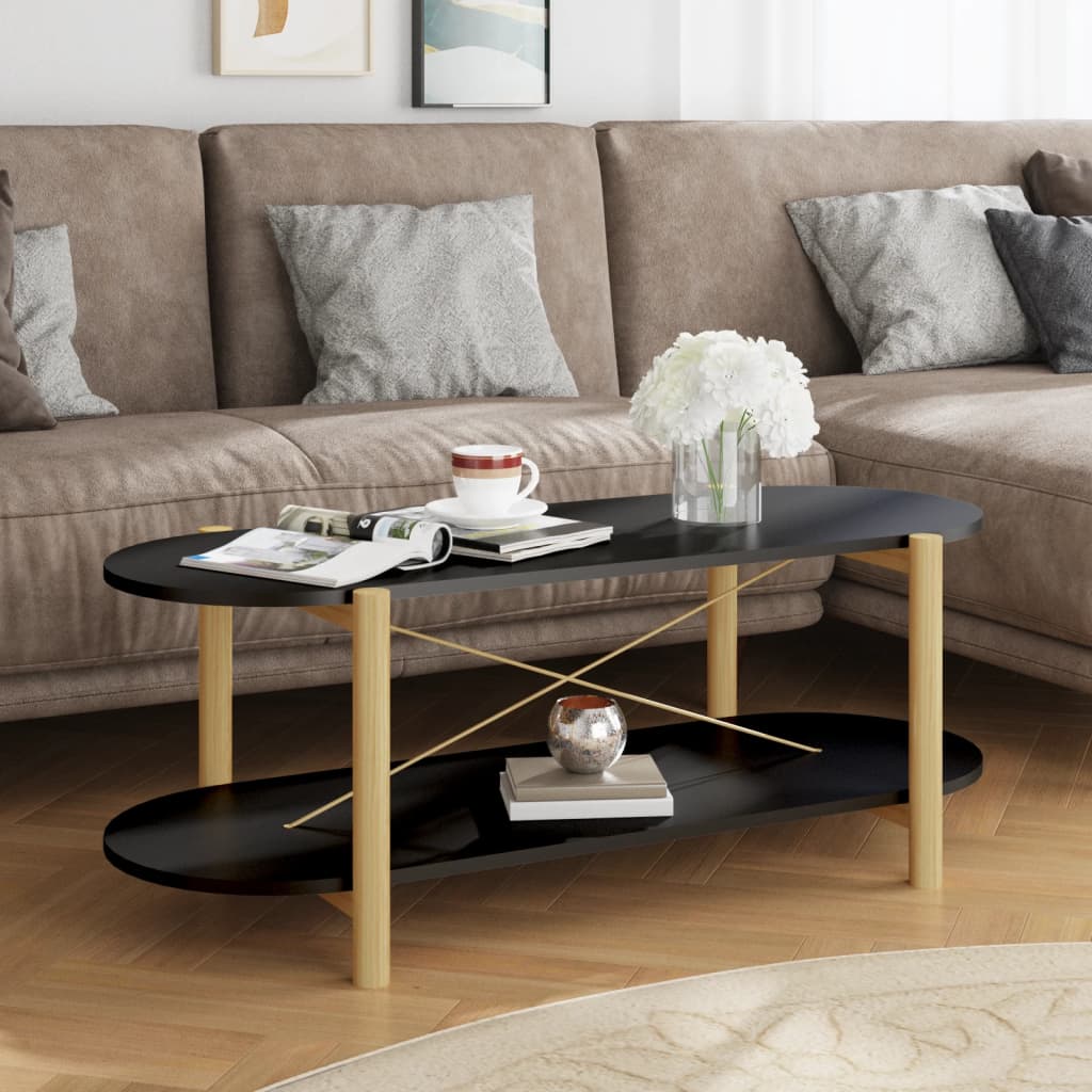 Coffee Table Black 110x48x40 cm Engineered Wood - Sid & Sam