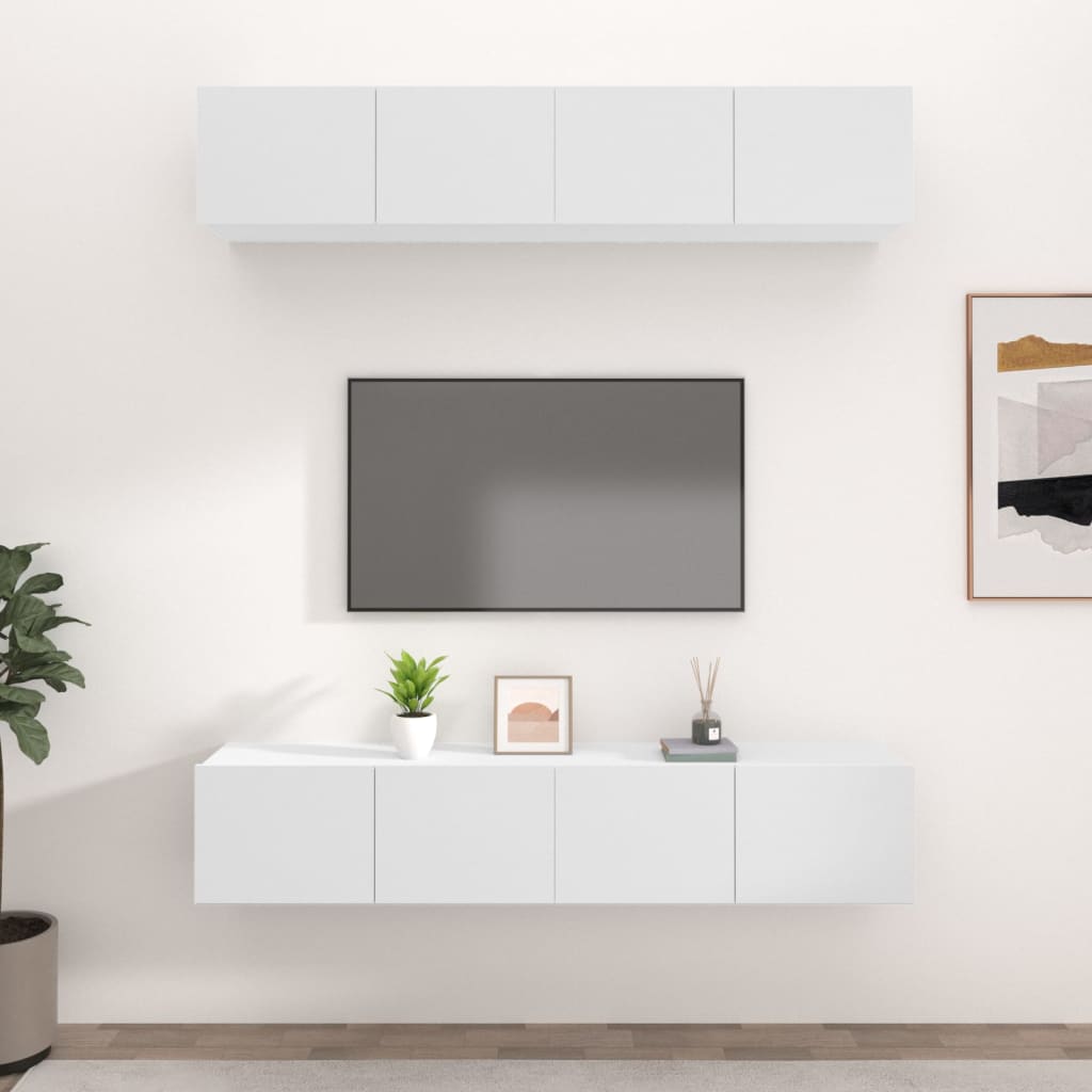 TV Cabinets 4 pcs White 80x30x30 cm Engineered Wood - Unbeatable Bargains