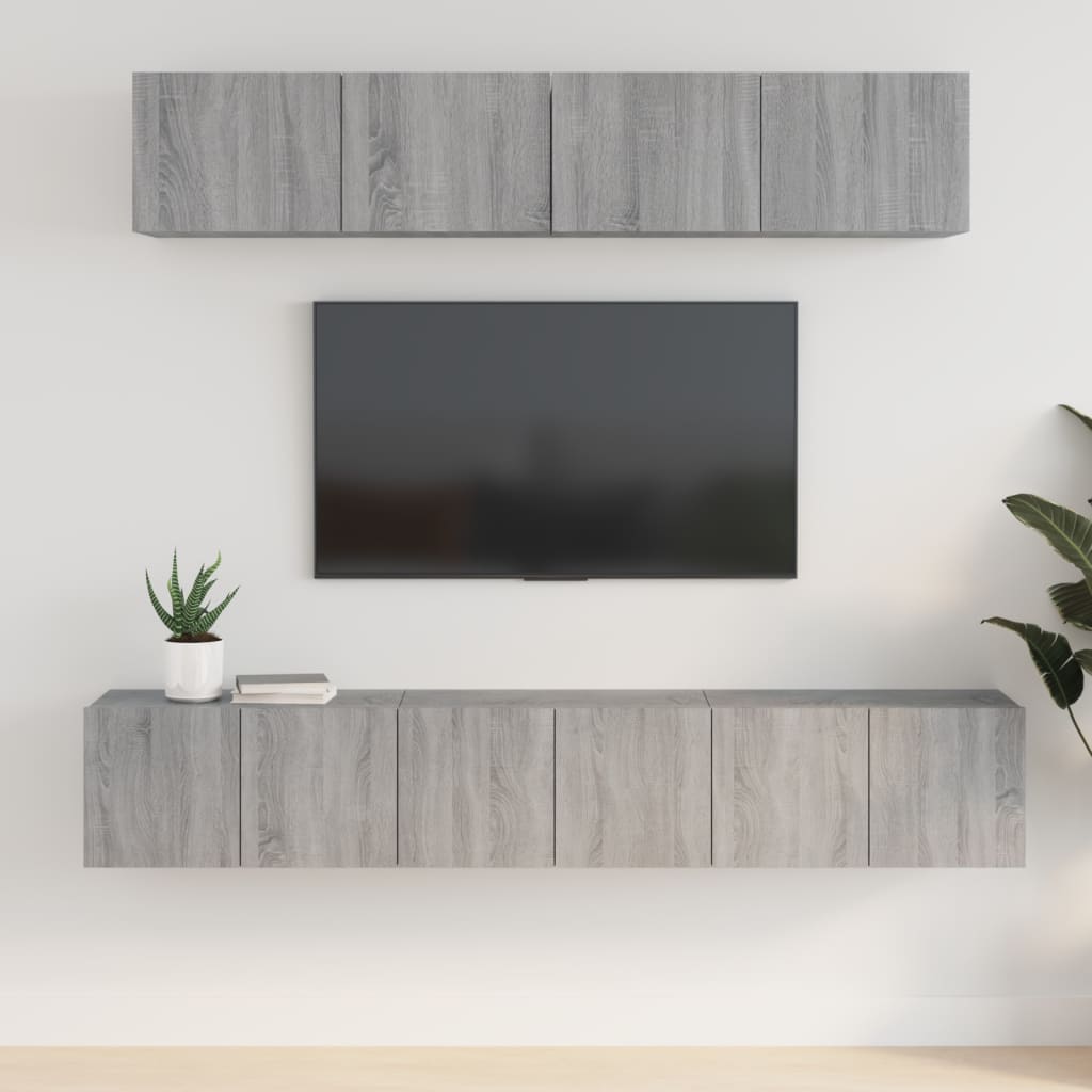 5 Piece TV Cabinet Set Grey Sonoma Engineered Wood - Discount Dealers