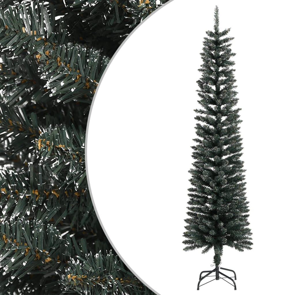 Nevis Artificial Slim Christmas Tree Stand Green 210cm PVC - Unbeatable Bargains