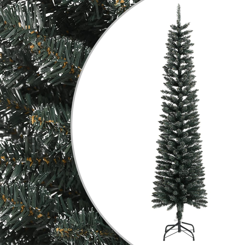 Nevis Artificial Slim Christmas Tree Stand Green 240cm PVC - Unbeatable Bargains
