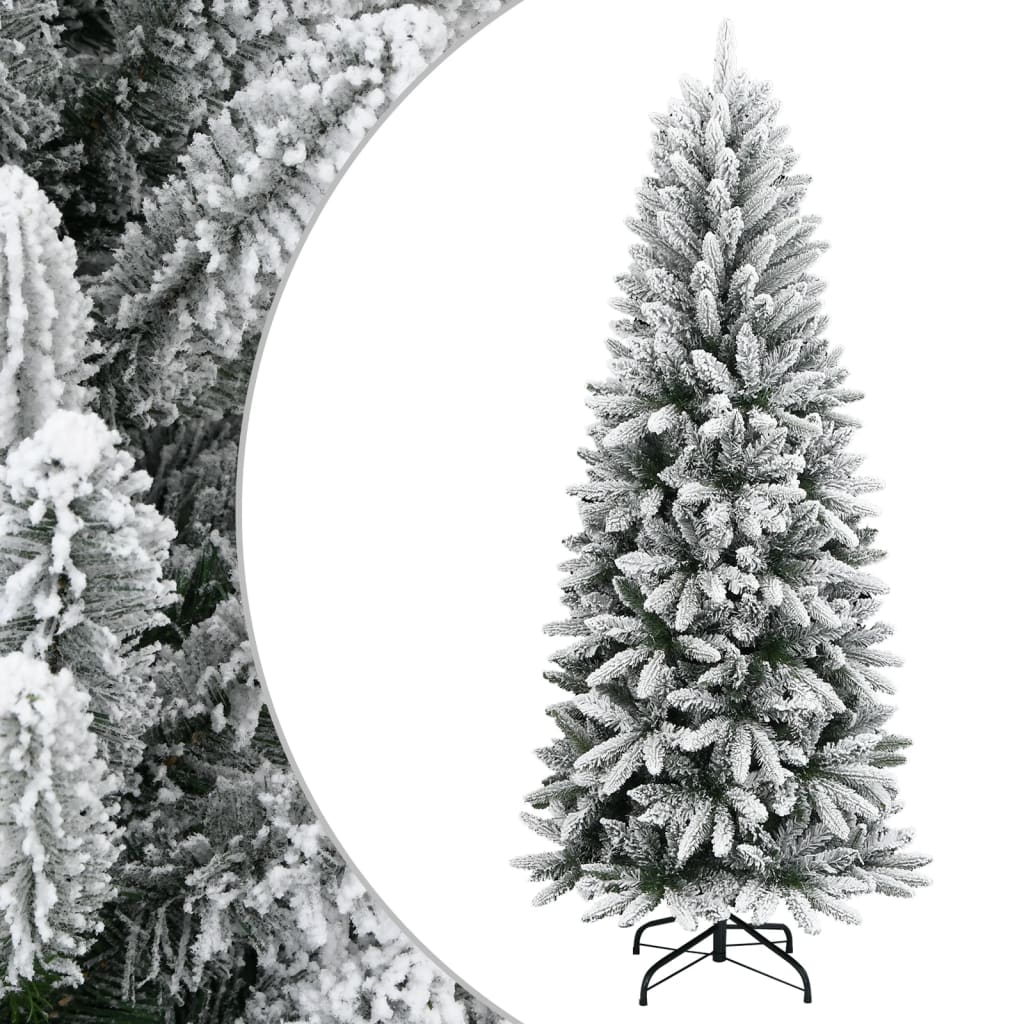 Briet Artificial Christmas Tree Flocked Snow 150cm PVC PE - Unbeatable Bargains